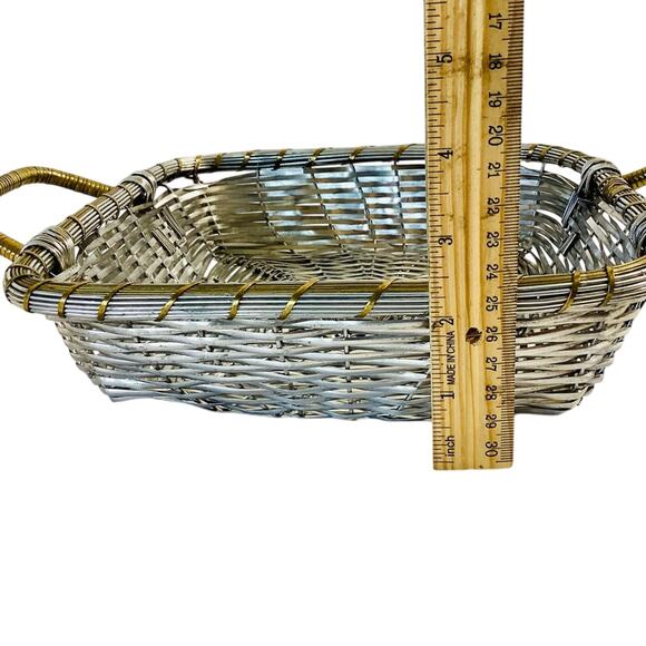 Woven Wire Metal Basket With Handles - Picture 7 of 7